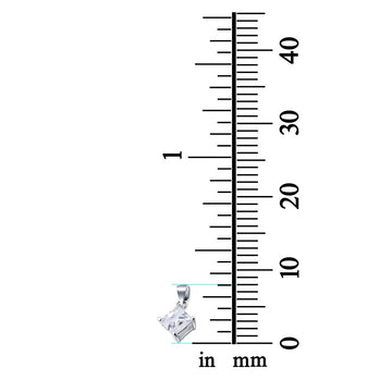 Solitaire Simulated Cubic Zirconia Pendant for Necklace 925 Sterling Silver